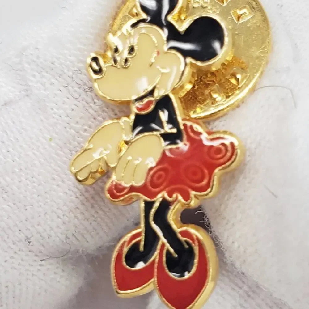 Disney Minnie Mouse Red Dress Small Enamel Pin Brooch